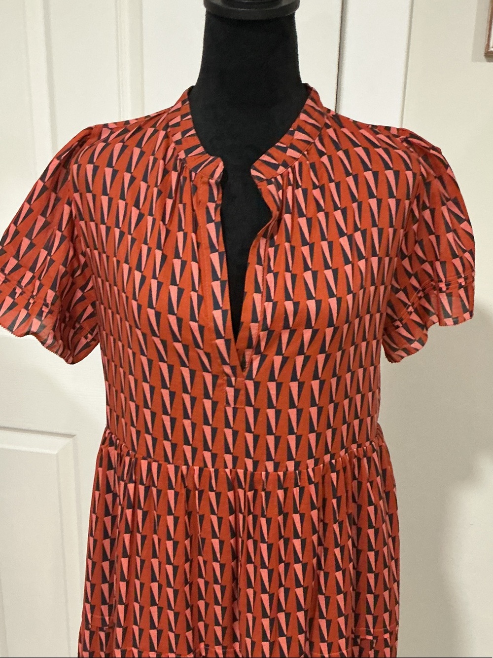Trovata Rust Geometric Tiered Maxi Dress - Picture 2 of 8